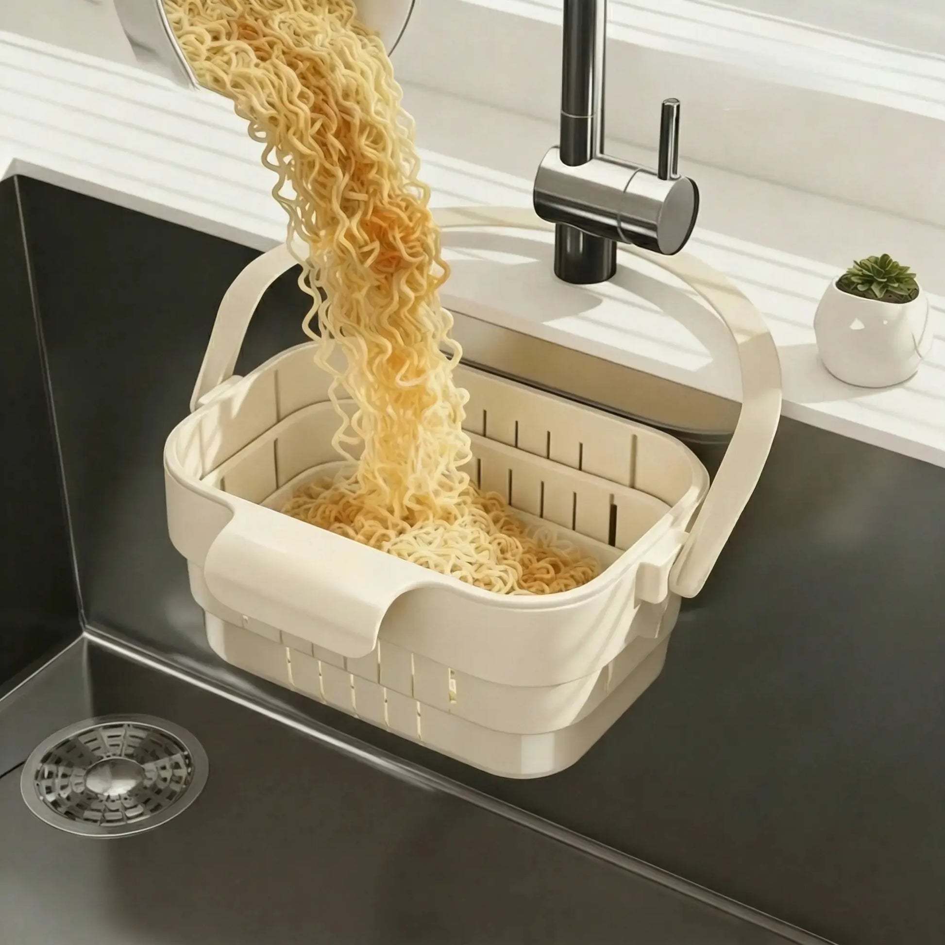 YESDOAGD Retractable Sink Food Catcher, Detachable Kitchen Strainer Basket, Space-Saving Drain Filter