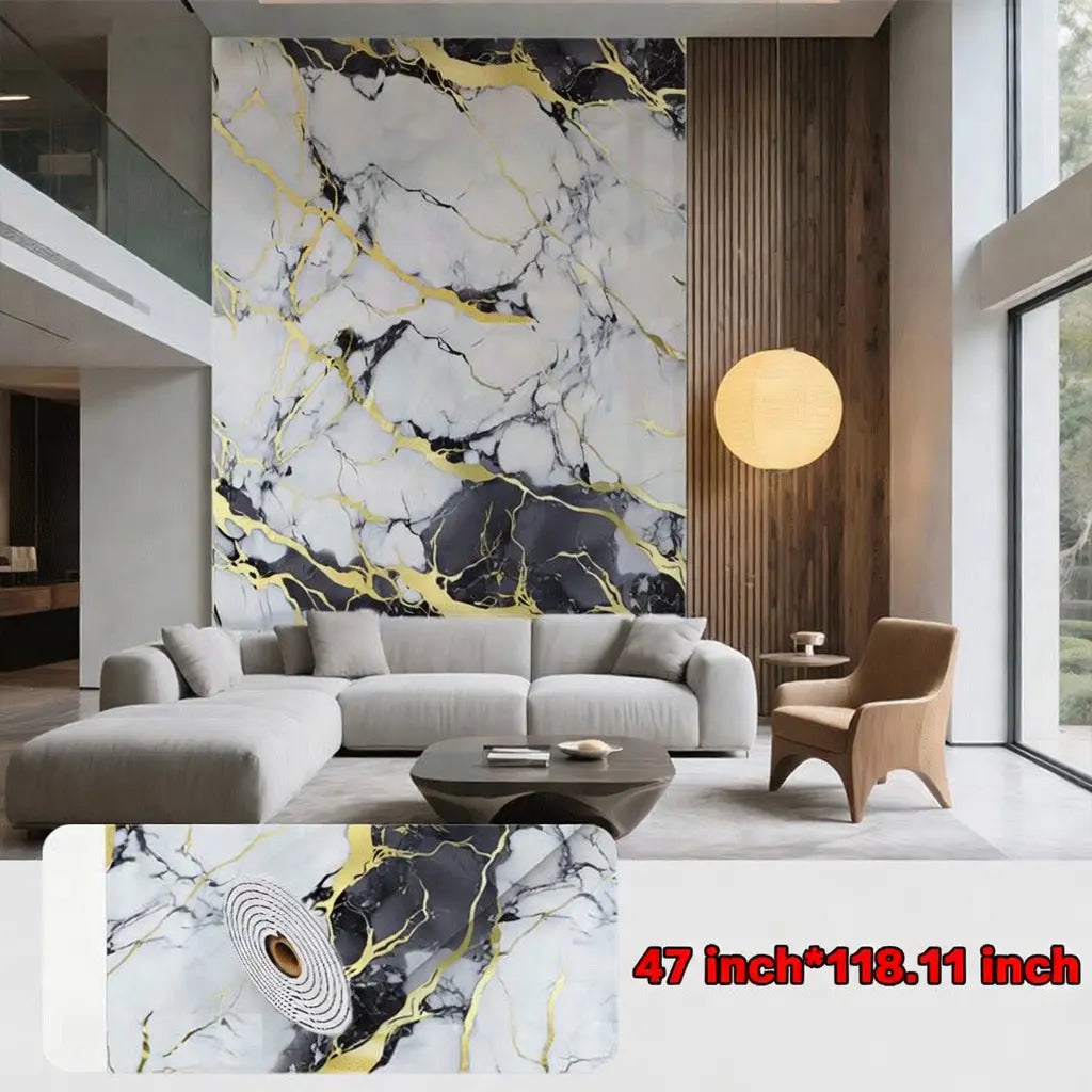 1 Roll of 15.75 X 118.11/23.62*118.11 Inch Inch Tearable Waterproof Self-Adhesive Vinyl Wallpaper Film for Kitchen & Bathroom Countertops Easy to Clean Durable Heat-Resistant