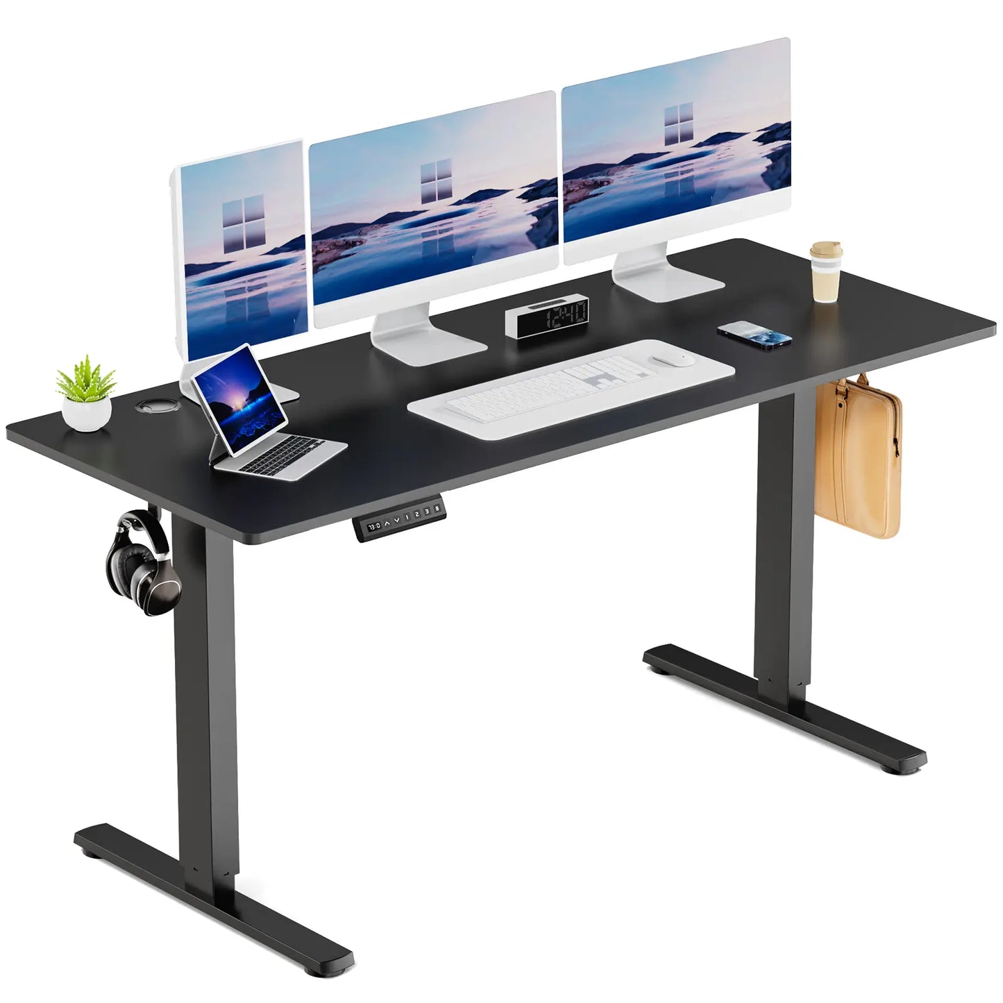 Electric Height Adjustable Standing Desk ,Modern Adjust Table Sit to Stand Desk Computer Ergonomic Computer Workstation Gifts
