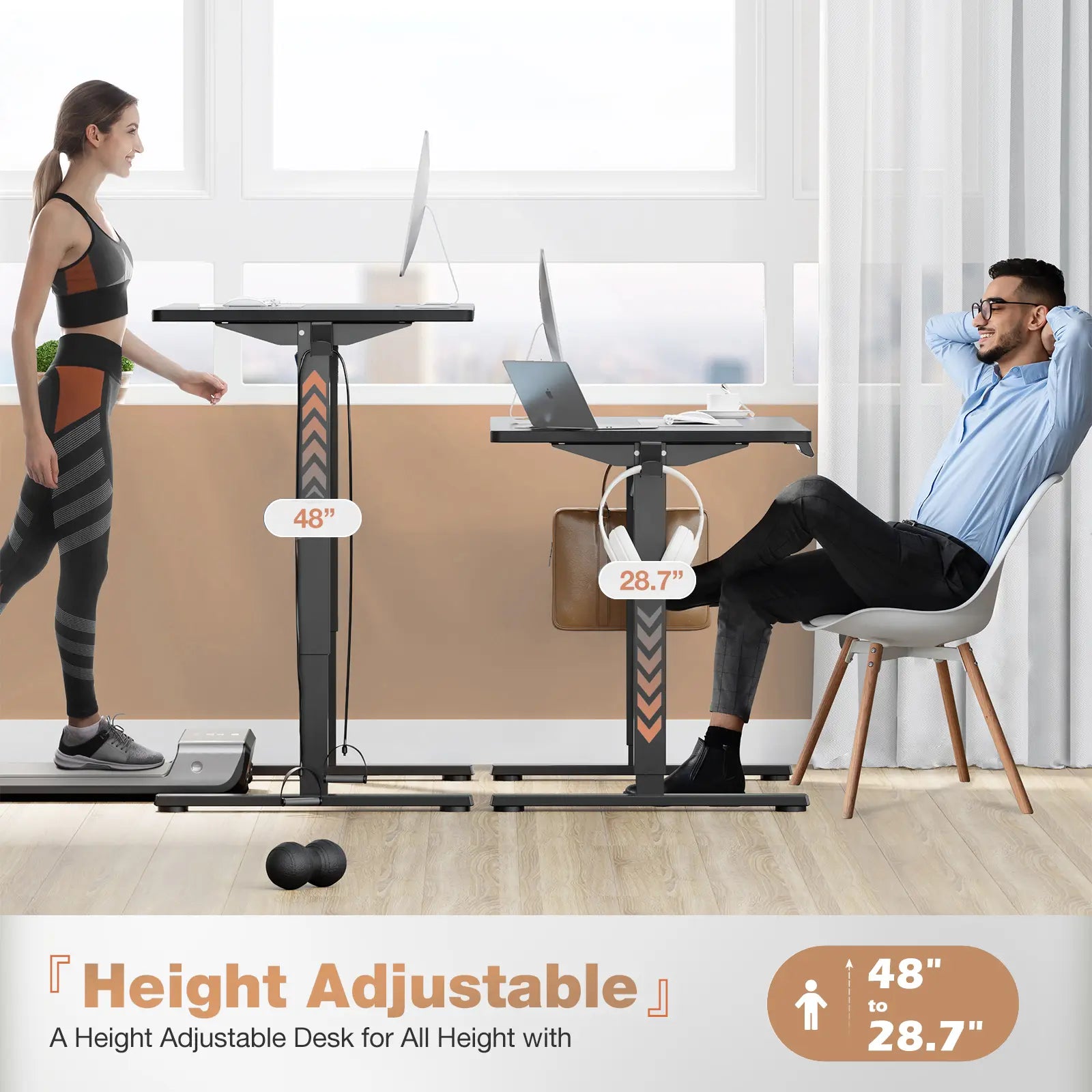 Electric Height Adjustable Standing Desk ,Modern Adjust Table Sit to Stand Desk Computer Ergonomic Computer Workstation Gifts