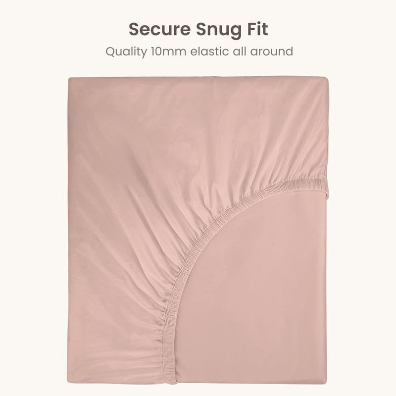 100% Organic Cotton 1 Twin Fitted Sheet Only | 300 Thread Count Sateen Weave GOTS Certified with Deep Pocket - Dusty Rose