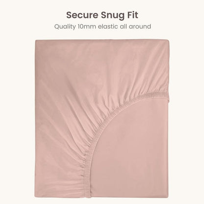 100% Organic Cotton 1 Twin Fitted Sheet Only | 300 Thread Count Sateen Weave GOTS Certified with Deep Pocket - Dusty Rose