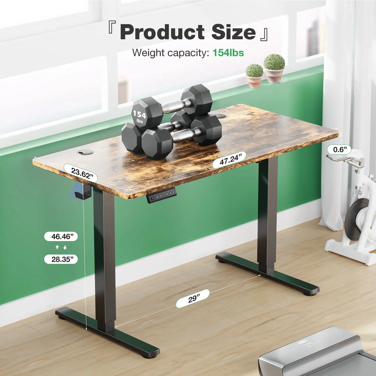 Electric Height Adjustable Standing Desk ,Modern Adjust Table Sit to Stand Desk Computer Ergonomic Computer Workstation Gifts