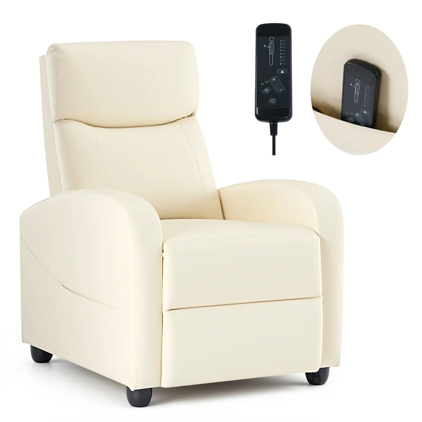 Sweet Furniture Massage Recliner Chair for Living Room, Massage Recliner Chair Theater Chairs Adjustable Modern Reclining Chair with Padded Seat Backrest
