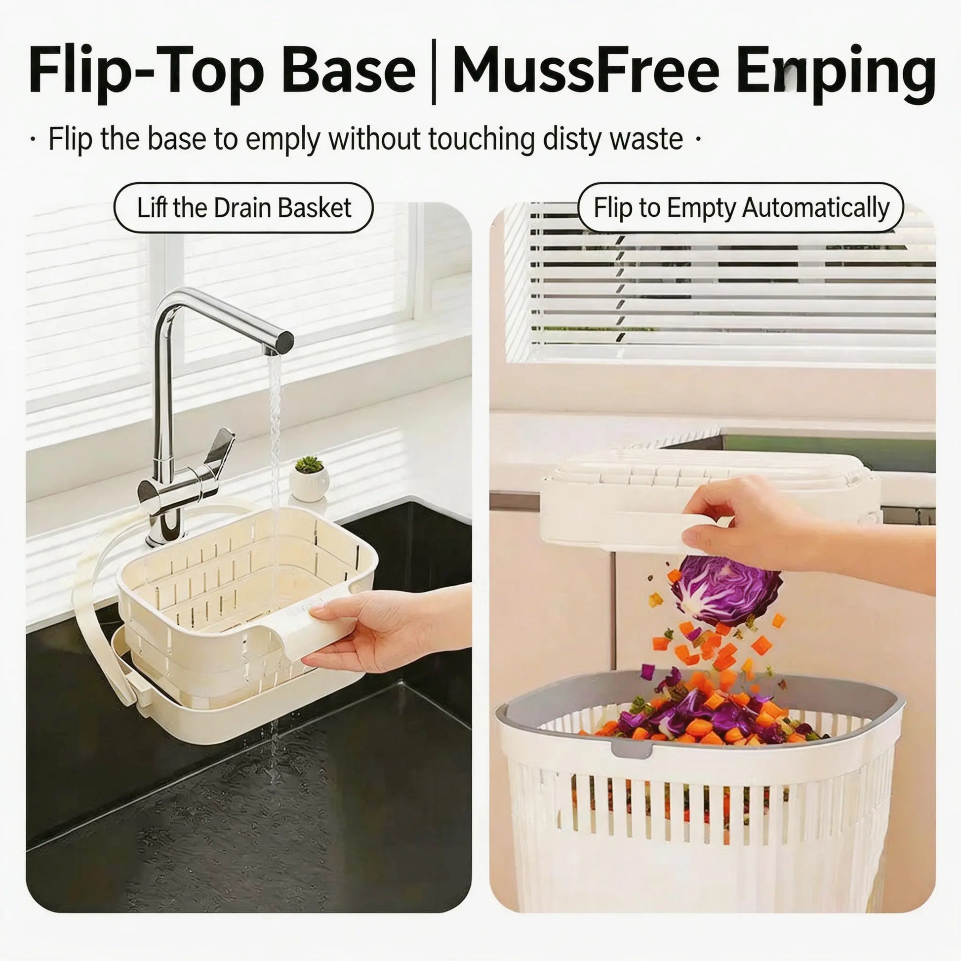 YESDOAGD Retractable Sink Food Catcher, Detachable Kitchen Strainer Basket, Space-Saving Drain Filter