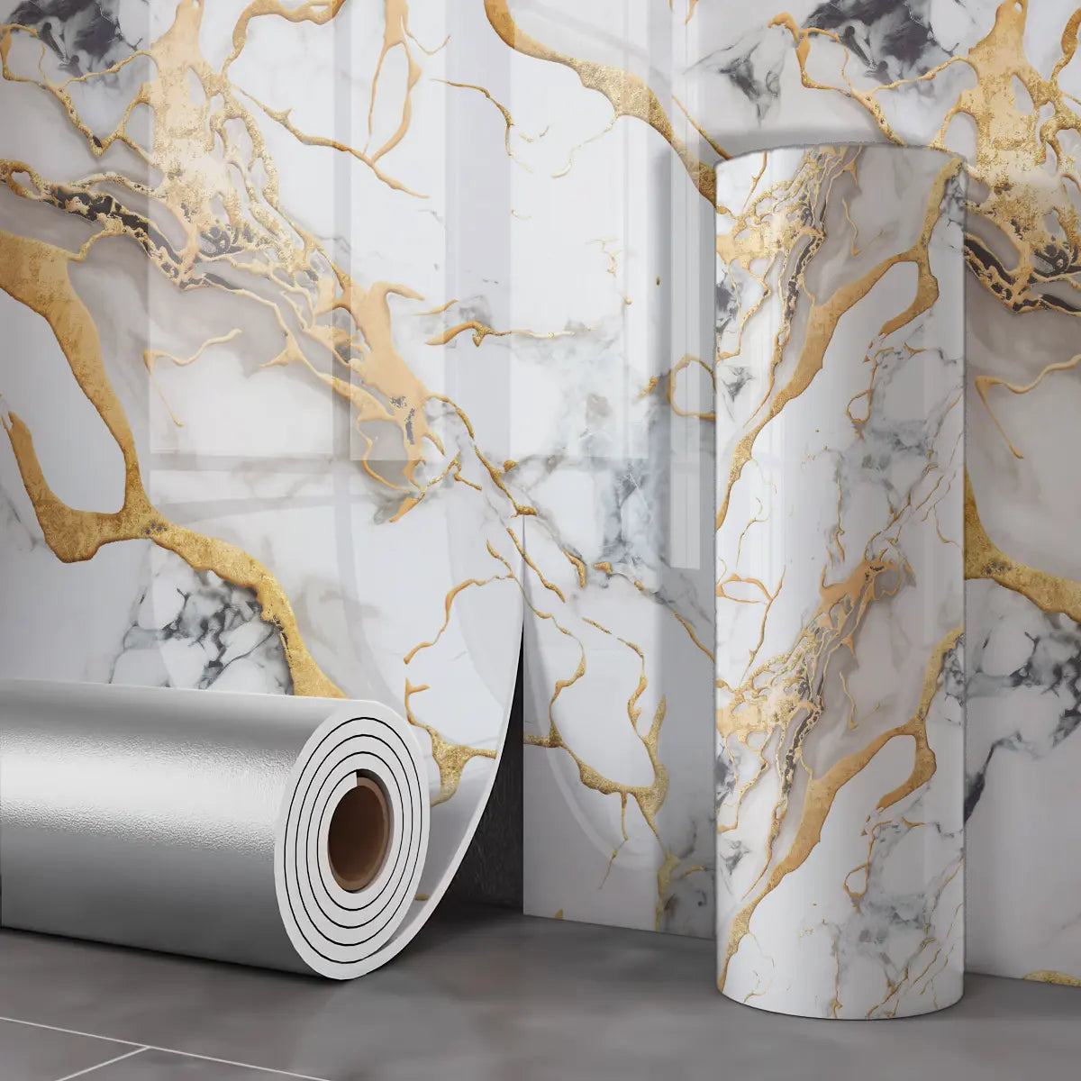1 Roll of 15.75 X 118.11/23.62*118.11 Inch Inch Tearable Waterproof Self-Adhesive Vinyl Wallpaper Film for Kitchen & Bathroom Countertops Easy to Clean Durable Heat-Resistant