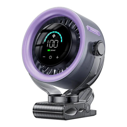 4000Mah Rechargeable Portable Clip on Fan-100-Speed Touch Control, LED Display, 360° Rotate Quiet Turbo Desk Fan, Small Battery Operated USB Fan for Stroller Bed Travel Camping Golf Gym Summerwins
