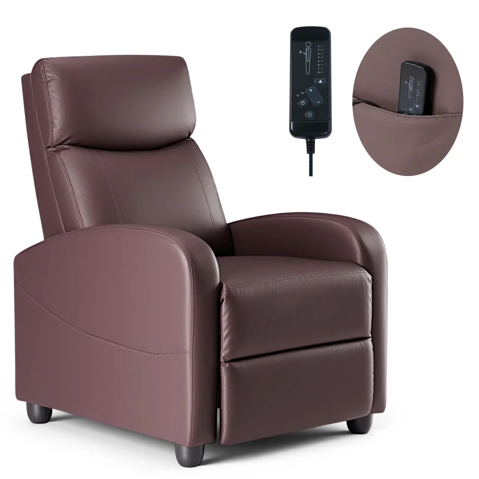 Sweet Furniture Massage Recliner Chair for Living Room, Massage Recliner Chair Theater Chairs Adjustable Modern Reclining Chair with Padded Seat Backrest