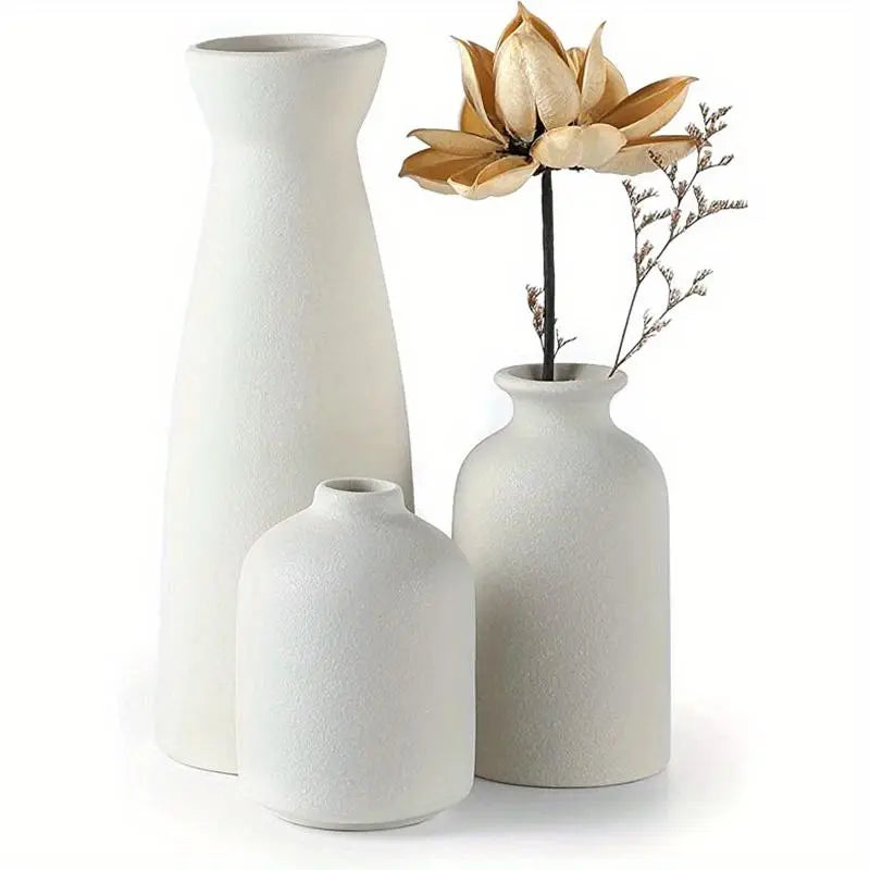 Festival Ornaments, Empty Ceramic Vase, 3 Counts/Set Modern Simple Small Vases, for Dinner Table Party Office Bookshelf Bedroom Desktop Holder Decor