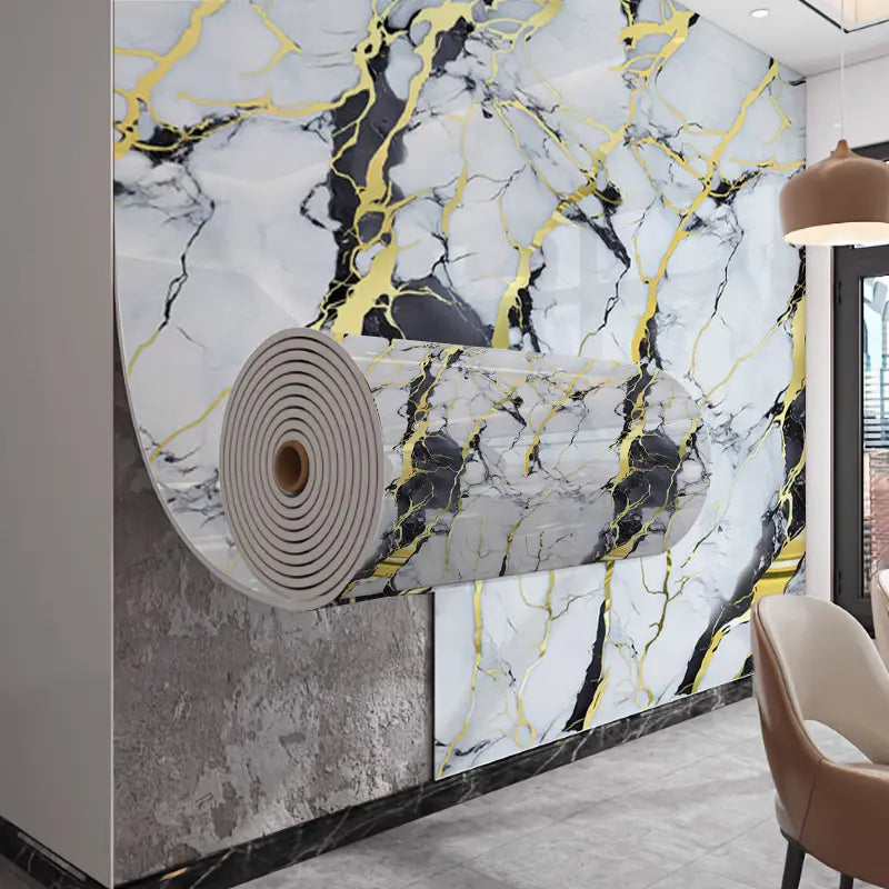 1 Roll of 15.75 X 118.11/23.62*118.11 Inch Inch Tearable Waterproof Self-Adhesive Vinyl Wallpaper Film for Kitchen & Bathroom Countertops Easy to Clean Durable Heat-Resistant