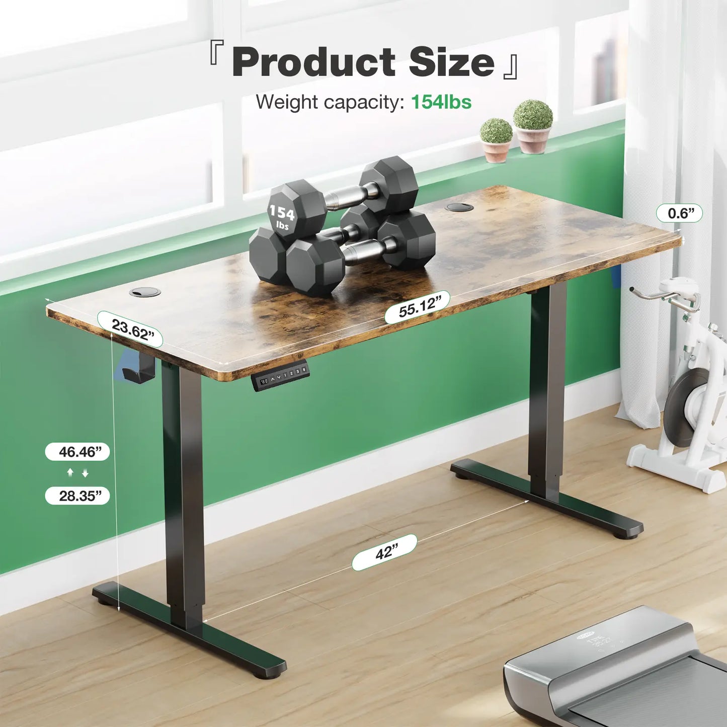 Electric Height Adjustable Standing Desk ,Modern Adjust Table Sit to Stand Desk Computer Ergonomic Computer Workstation Gifts