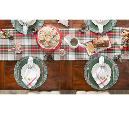 Design Imports Christmas Plaid Table Runner 14" X 108"