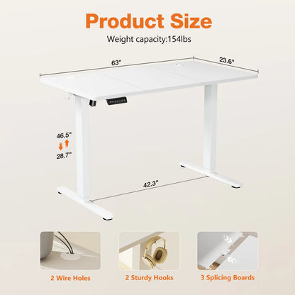 Electric Height Adjustable Standing Desk ,Modern Adjust Table Sit to Stand Desk Computer Ergonomic Computer Workstation Gifts