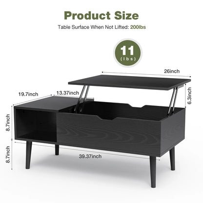 Moderw Office Coffee Table, Living Room Coffee Table with Shadow Storage Compartments and Drawers, Dining Table
