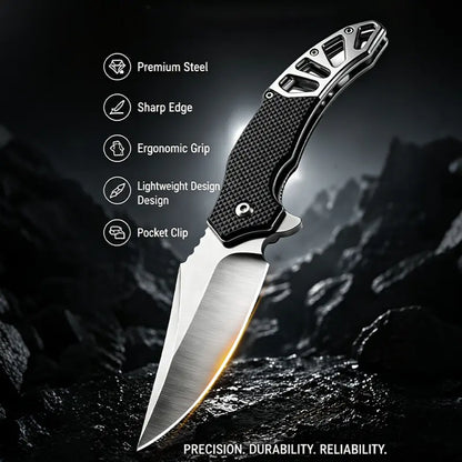Ultra-Lightweight Portable Folding Steak Knife - Premium Stainless Steel Razor-Sharp Blade, Ergonomic Non-Slip Grip, Pocket-Sized Kitchen Tool for Camping BBQ Grill, Multifunctional Outdoor Food Prep Cutlery,Edc,Pocket Knife,,G10