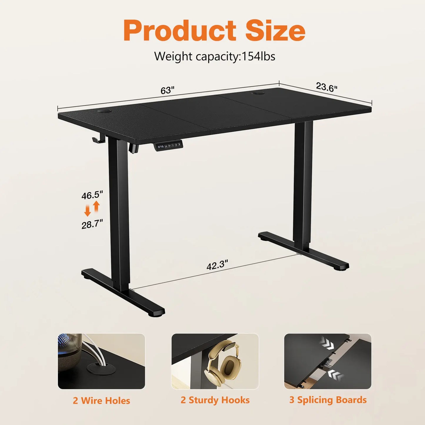 Electric Height Adjustable Standing Desk ,Modern Adjust Table Sit to Stand Desk Computer Ergonomic Computer Workstation Gifts