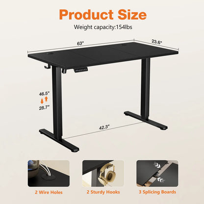 Electric Height Adjustable Standing Desk ,Modern Adjust Table Sit to Stand Desk Computer Ergonomic Computer Workstation Gifts