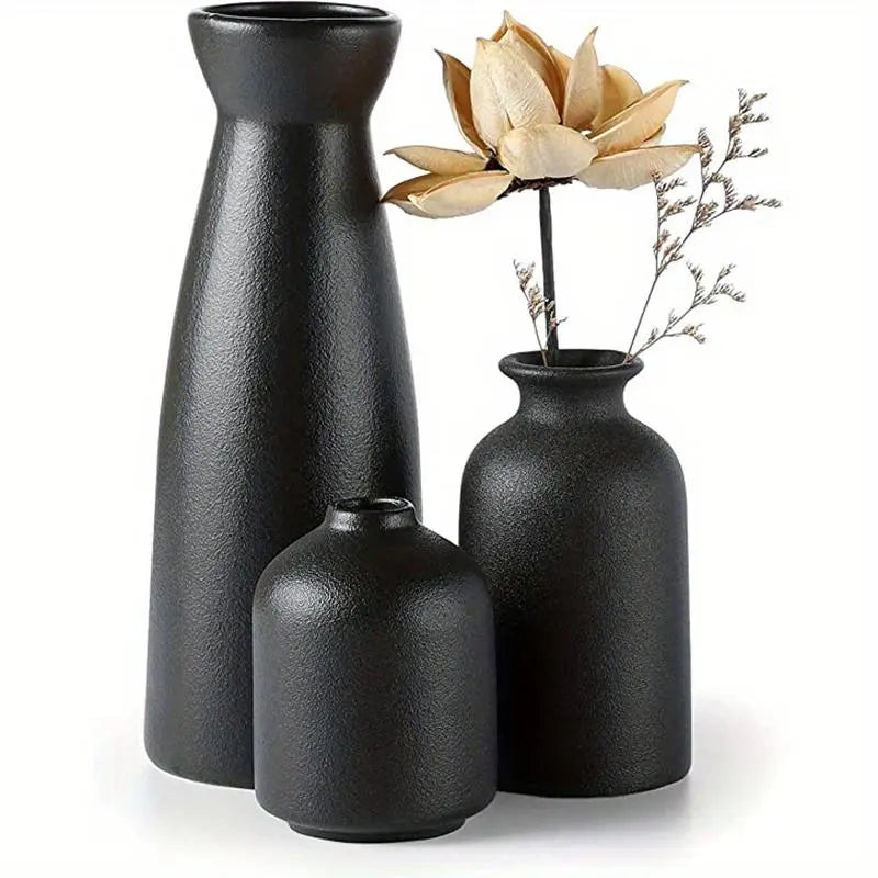 Festival Ornaments, Empty Ceramic Vase, 3 Counts/Set Modern Simple Small Vases, for Dinner Table Party Office Bookshelf Bedroom Desktop Holder Decor