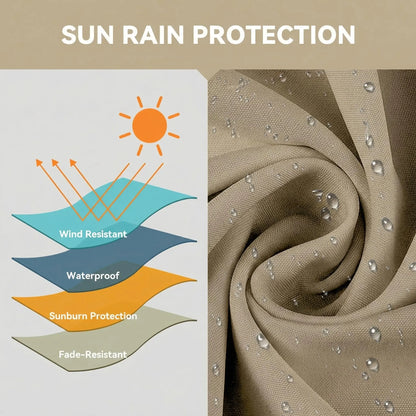15 FT Large Patio Umbrella with Solar LED Light, Double Sided Rectangle Umbrella with Crank Handle for Patio, Backyard, Garden, Pool, without Base