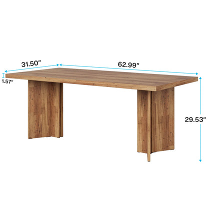 Tribesigns 63-Inch Dining Table for 4-6, Farmhouse Kitchen Table with Large Tabletop, Rectangular Dinner Eating Table for Dining Room, Living Room