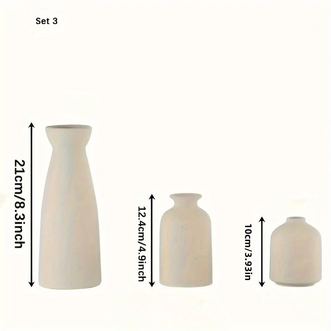 Festival Ornaments, Empty Ceramic Vase, 3 Counts/Set Modern Simple Small Vases, for Dinner Table Party Office Bookshelf Bedroom Desktop Holder Decor