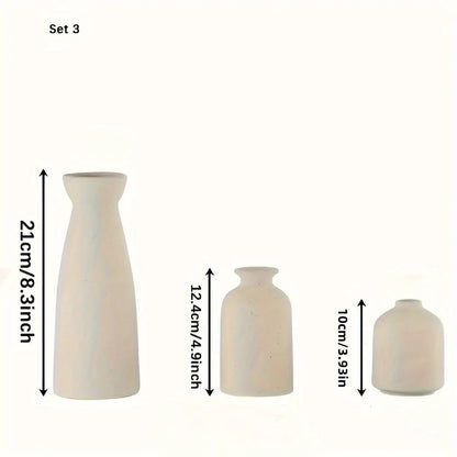 Festival Ornaments, Empty Ceramic Vase, 3 Counts/Set Modern Simple Small Vases, for Dinner Table Party Office Bookshelf Bedroom Desktop Holder Decor
