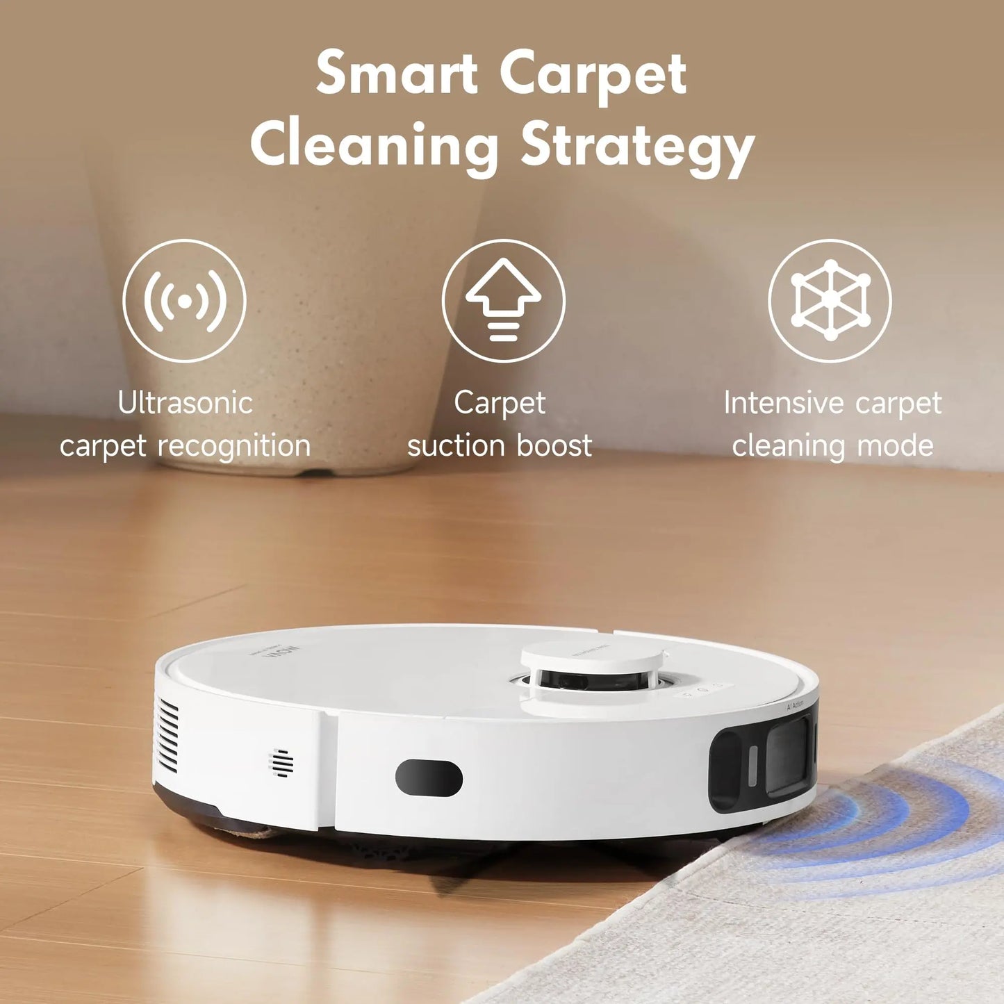 Mova S20 Ultra Robot Vacuum Mop Combo with Dual Roller Brush, 8300Pa Suction Vacuum Cleaner, 140℉ Hot Water Mop Self-Washing & Drying, Mop Auto-Lift for Carpet Cleaning Multifunctional