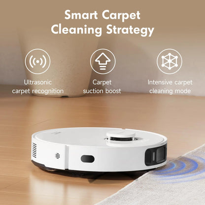 Mova S20 Ultra Robot Vacuum Mop Combo with Dual Roller Brush, 8300Pa Suction Vacuum Cleaner, 140℉ Hot Water Mop Self-Washing & Drying, Mop Auto-Lift for Carpet Cleaning Multifunctional