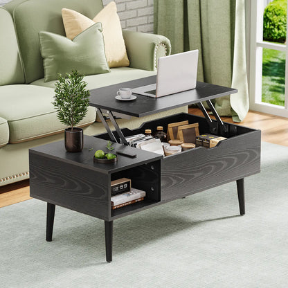 Moderw Office Coffee Table, Living Room Coffee Table with Shadow Storage Compartments and Drawers, Dining Table