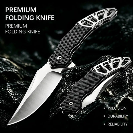 Ultra-Lightweight Portable Folding Steak Knife - Premium Stainless Steel Razor-Sharp Blade, Ergonomic Non-Slip Grip, Pocket-Sized Kitchen Tool for Camping BBQ Grill, Multifunctional Outdoor Food Prep Cutlery,Edc,Pocket Knife,,G10