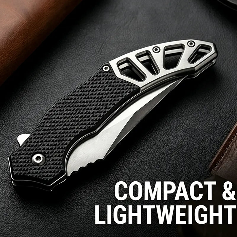 Ultra-Lightweight Portable Folding Steak Knife - Premium Stainless Steel Razor-Sharp Blade, Ergonomic Non-Slip Grip, Pocket-Sized Kitchen Tool for Camping BBQ Grill, Multifunctional Outdoor Food Prep Cutlery,Edc,Pocket Knife,,G10
