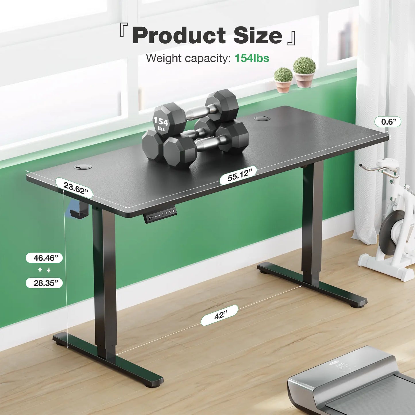 Electric Height Adjustable Standing Desk ,Modern Adjust Table Sit to Stand Desk Computer Ergonomic Computer Workstation Gifts