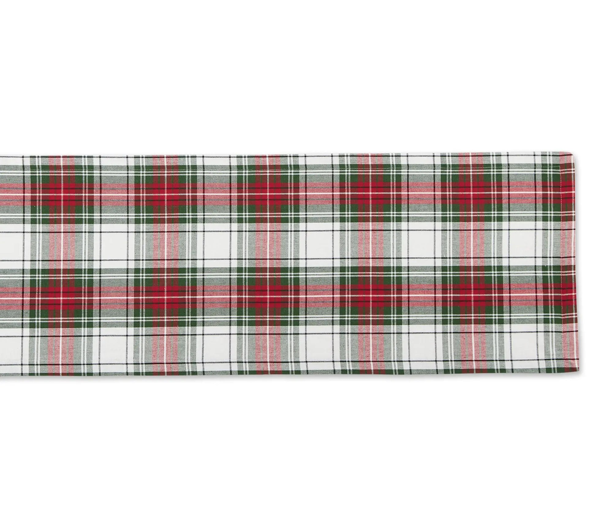 Design Imports Christmas Plaid Table Runner 14" X 108"