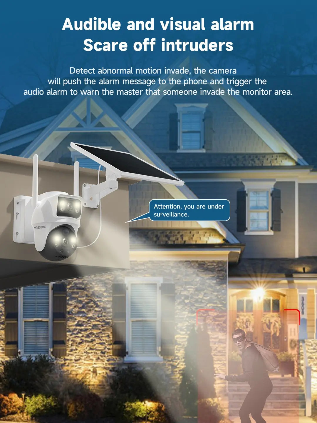 Dual Lens Solar 4G PTZ Security Camera, Wireless Outdoor, AI Human Detection, Dual View, 355° Pan 90° Tilt, PIR Motion Alert, IP65 Waterproof, Night Vision, App Remote, No Wifi Needed, Home Security System, Ai Security Camera System