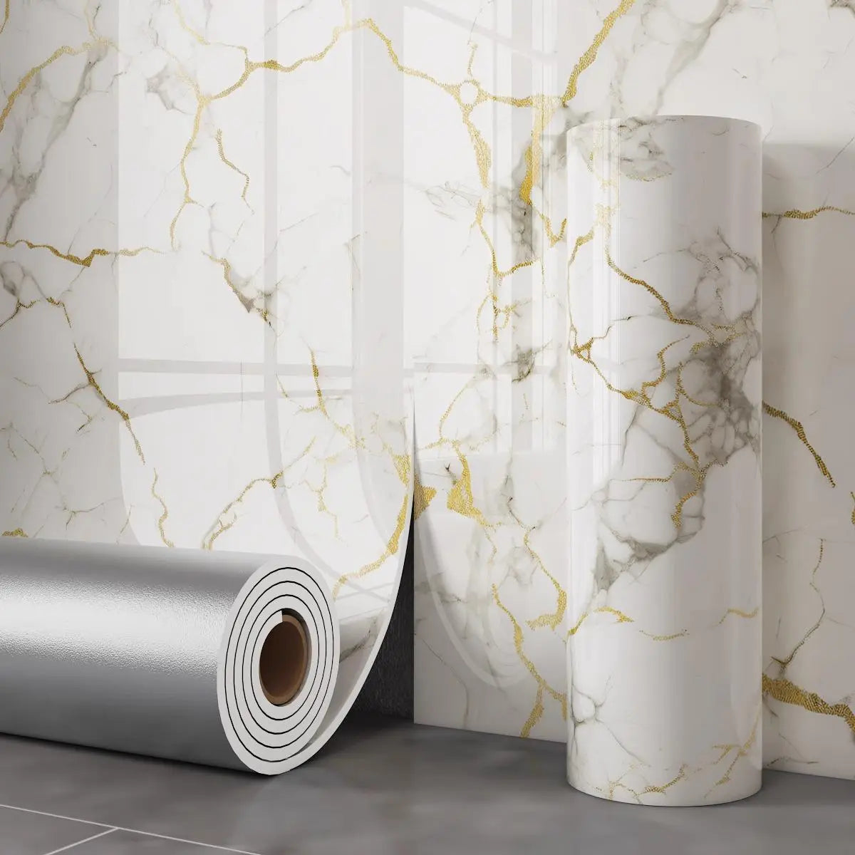 1 Roll of 15.75 X 118.11/23.62*118.11 Inch Inch Tearable Waterproof Self-Adhesive Vinyl Wallpaper Film for Kitchen & Bathroom Countertops Easy to Clean Durable Heat-Resistant