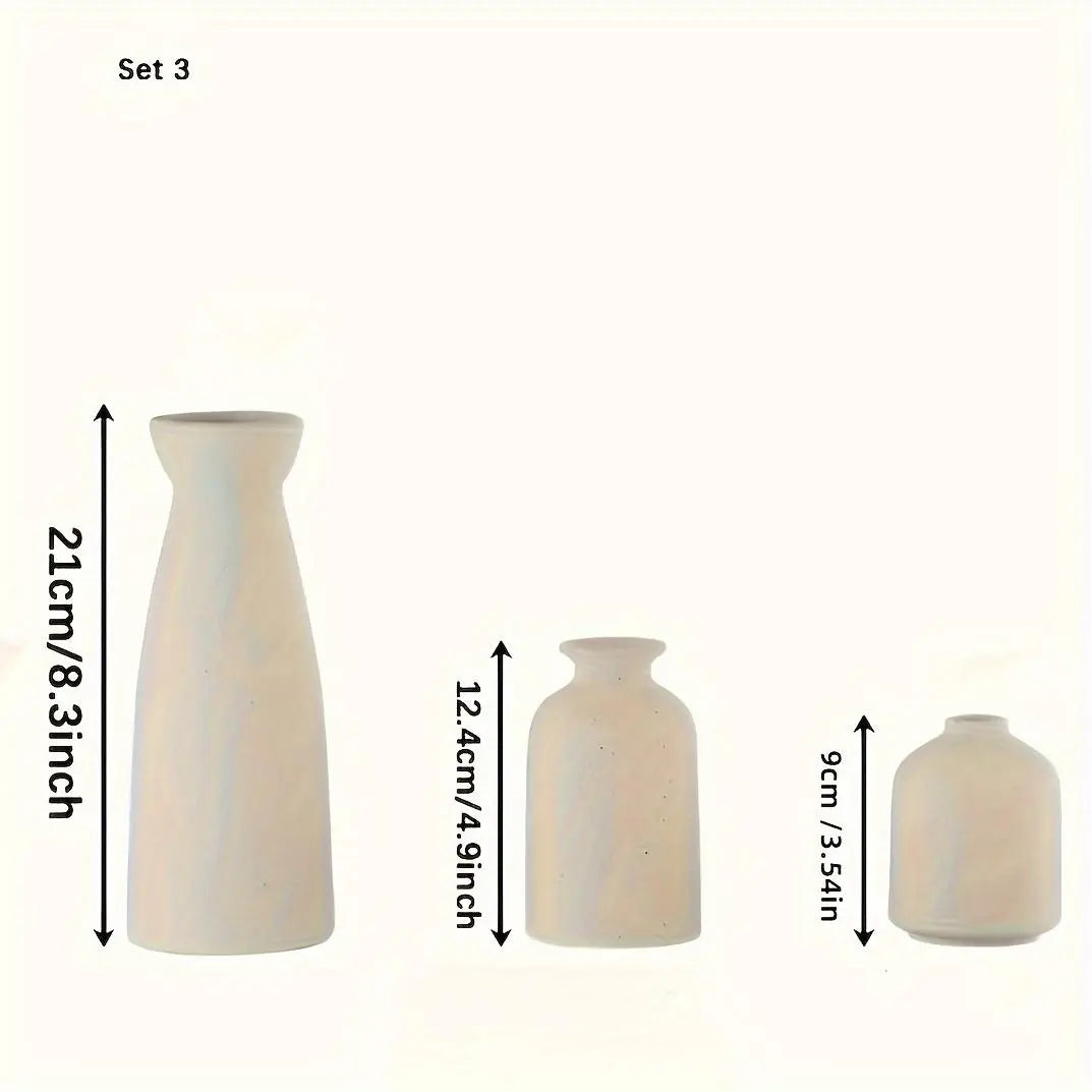 Festival Ornaments, Empty Ceramic Vase, 3 Counts/Set Modern Simple Small Vases, for Dinner Table Party Office Bookshelf Bedroom Desktop Holder Decor