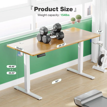 Electric Height Adjustable Standing Desk ,Modern Adjust Table Sit to Stand Desk Computer Ergonomic Computer Workstation Gifts