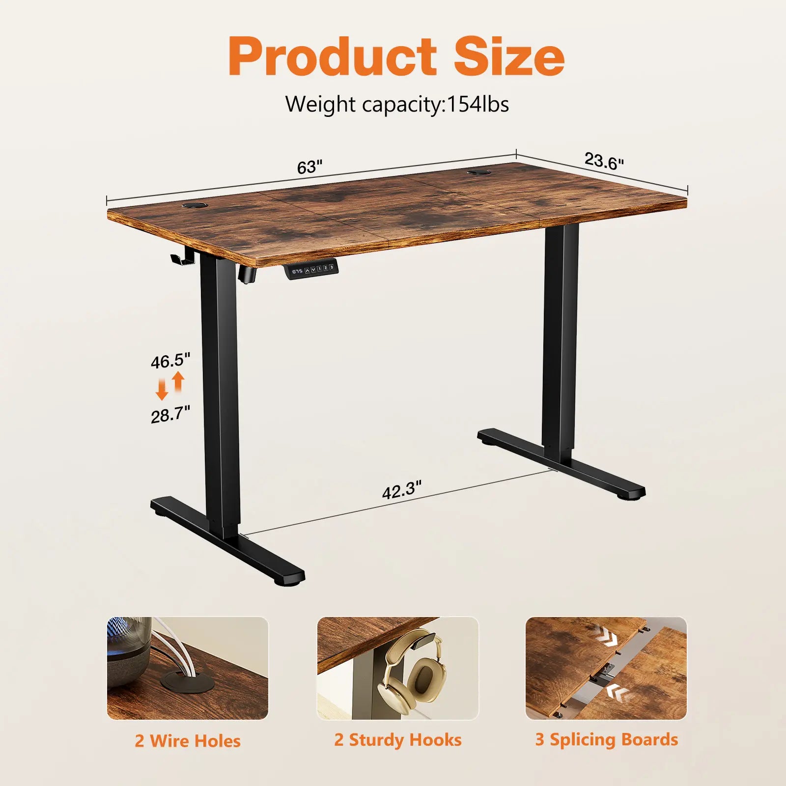 Electric Height Adjustable Standing Desk ,Modern Adjust Table Sit to Stand Desk Computer Ergonomic Computer Workstation Gifts