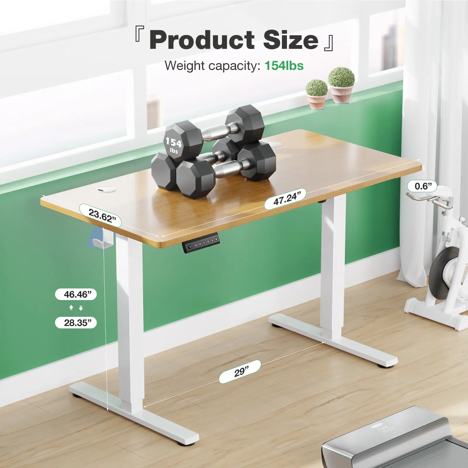 Electric Height Adjustable Standing Desk ,Modern Adjust Table Sit to Stand Desk Computer Ergonomic Computer Workstation Gifts