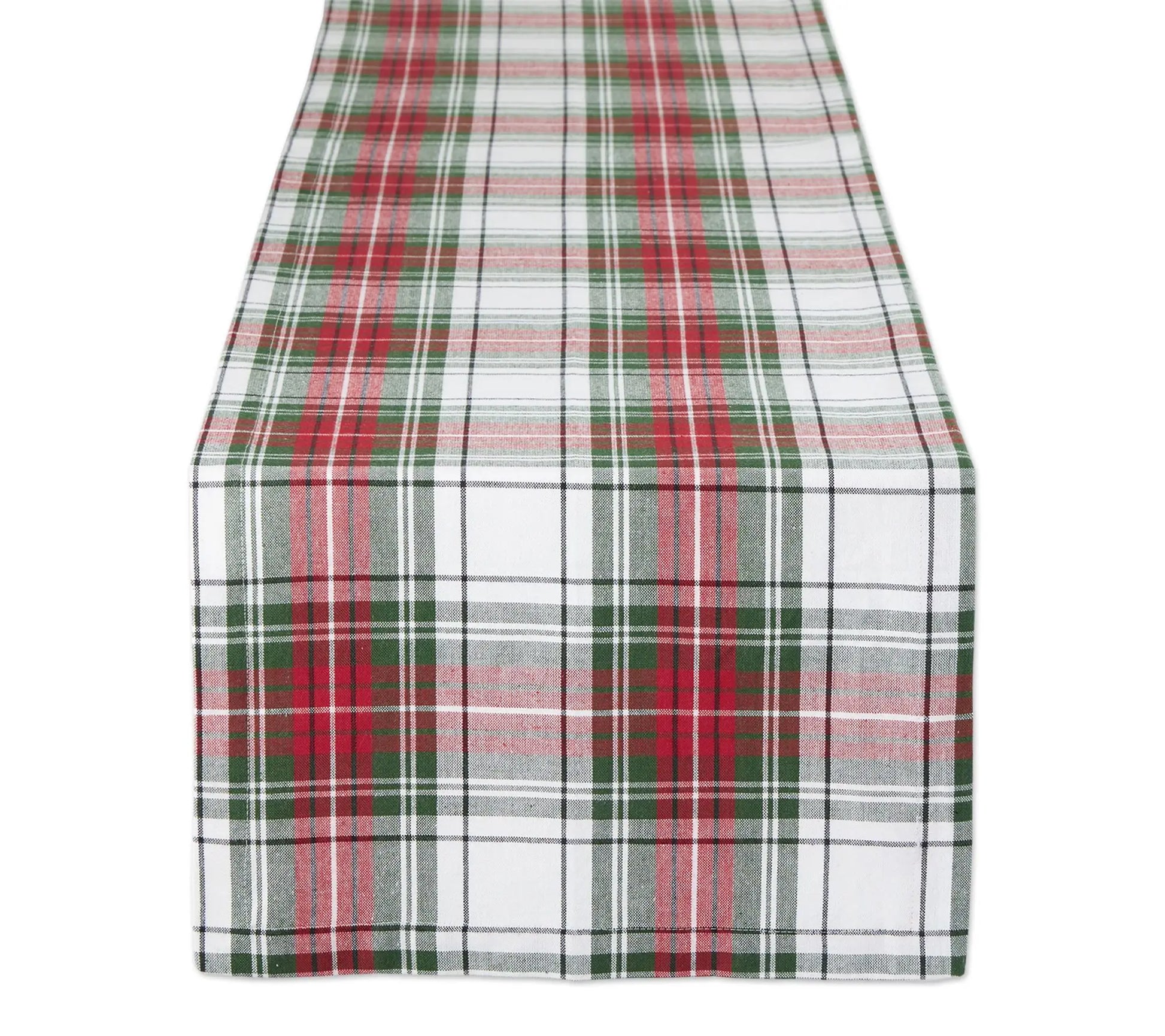 Design Imports Christmas Plaid Table Runner 14" X 108"