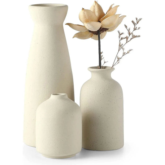 Festival Ornaments, Empty Ceramic Vase, 3 Counts/Set Modern Simple Small Vases, for Dinner Table Party Office Bookshelf Bedroom Desktop Holder Decor
