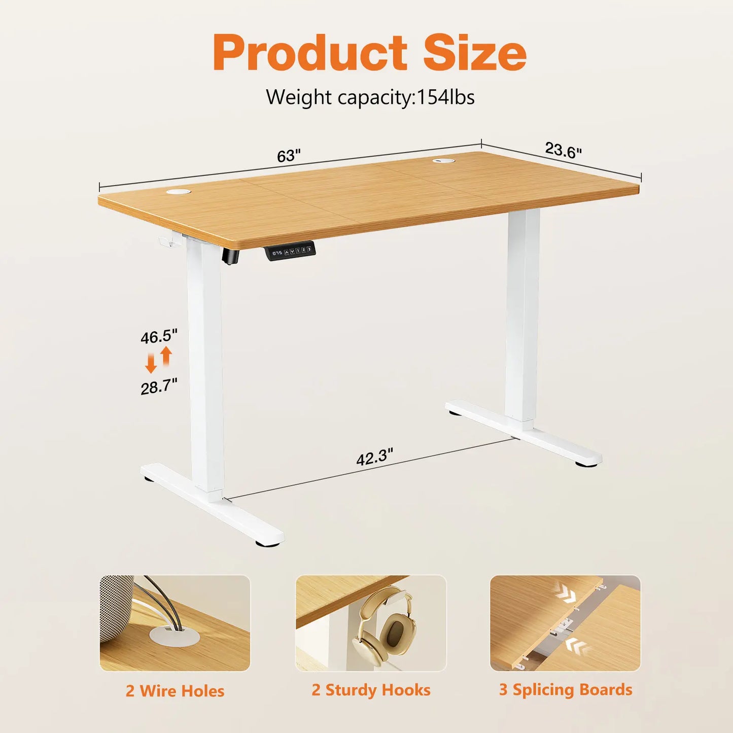 Electric Height Adjustable Standing Desk ,Modern Adjust Table Sit to Stand Desk Computer Ergonomic Computer Workstation Gifts