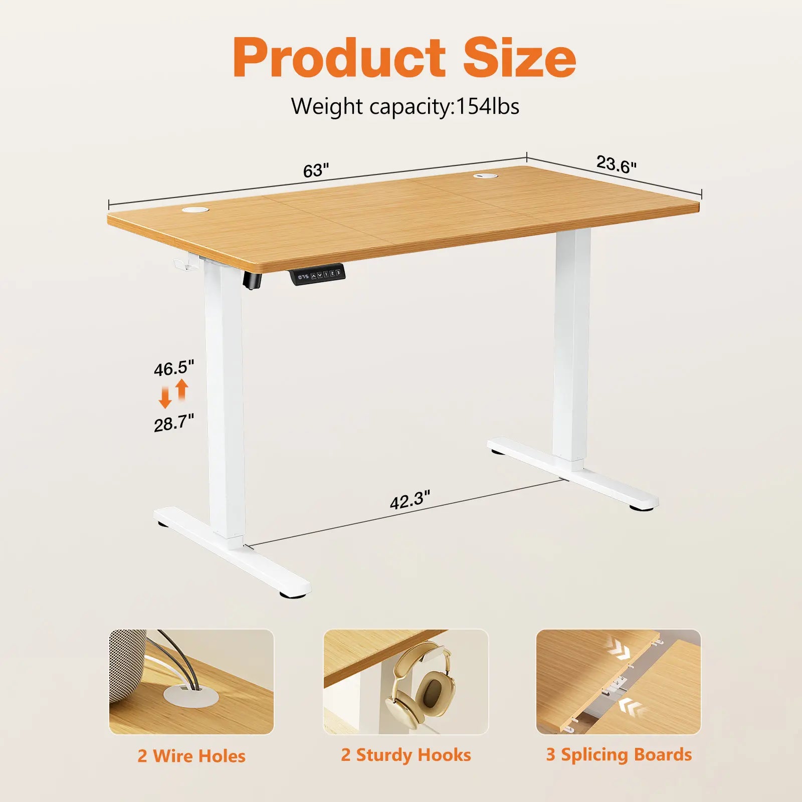 Electric Height Adjustable Standing Desk ,Modern Adjust Table Sit to Stand Desk Computer Ergonomic Computer Workstation Gifts