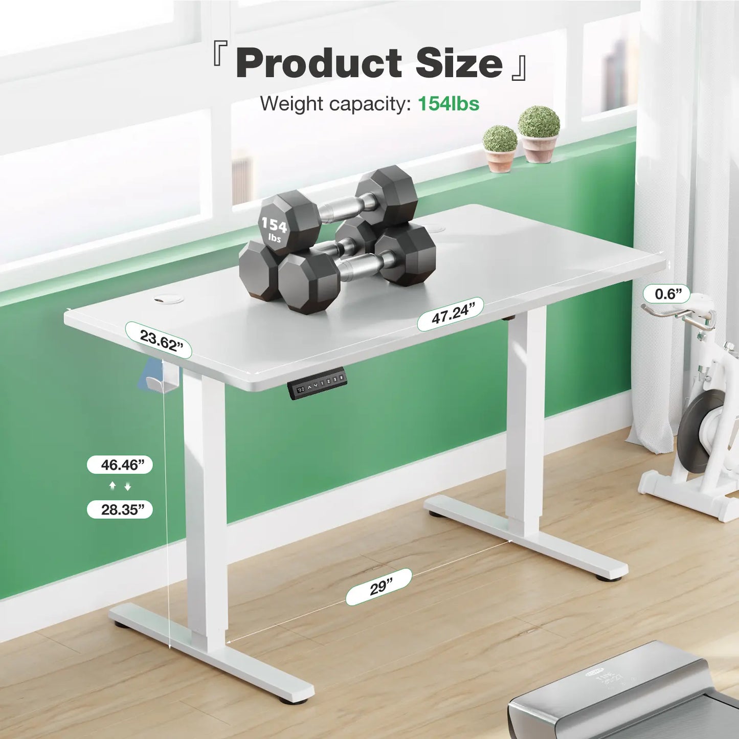 Electric Height Adjustable Standing Desk ,Modern Adjust Table Sit to Stand Desk Computer Ergonomic Computer Workstation Gifts
