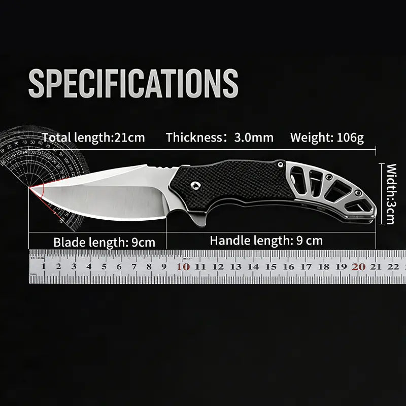 Ultra-Lightweight Portable Folding Steak Knife - Premium Stainless Steel Razor-Sharp Blade, Ergonomic Non-Slip Grip, Pocket-Sized Kitchen Tool for Camping BBQ Grill, Multifunctional Outdoor Food Prep Cutlery,Edc,Pocket Knife,,G10