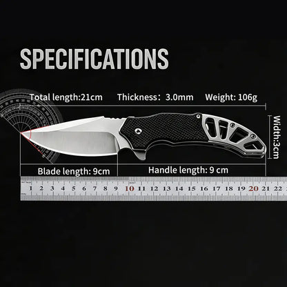 Ultra-Lightweight Portable Folding Steak Knife - Premium Stainless Steel Razor-Sharp Blade, Ergonomic Non-Slip Grip, Pocket-Sized Kitchen Tool for Camping BBQ Grill, Multifunctional Outdoor Food Prep Cutlery,Edc,Pocket Knife,,G10