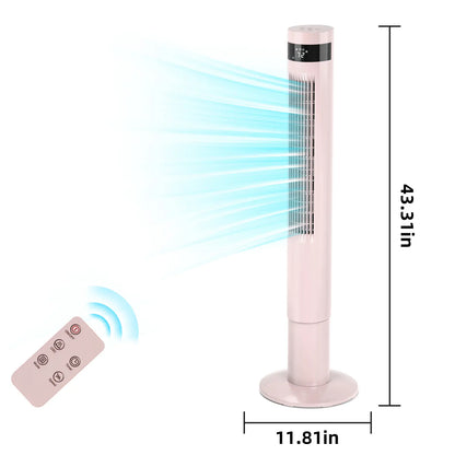 【Not Air Conditioner】Antarctic Star Tower Fan Portable Electric 85° Oscillating Fan with Remote Control, Quiet Operation, 3 Speed Settings & 12H Timer, Bladeless Standing Floor Fan for Bedroom & Office