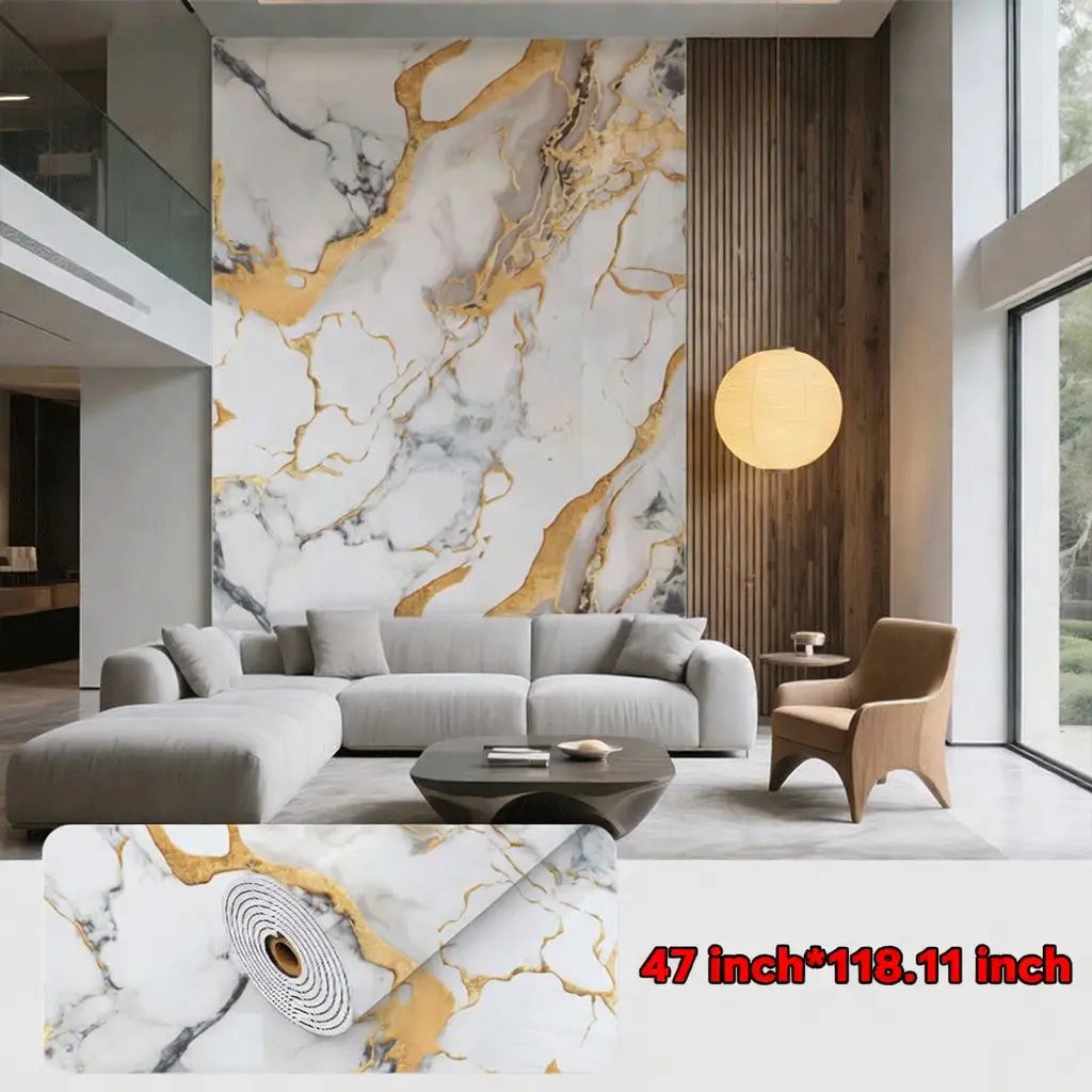 1 Roll of 15.75 X 118.11/23.62*118.11 Inch Inch Tearable Waterproof Self-Adhesive Vinyl Wallpaper Film for Kitchen & Bathroom Countertops Easy to Clean Durable Heat-Resistant