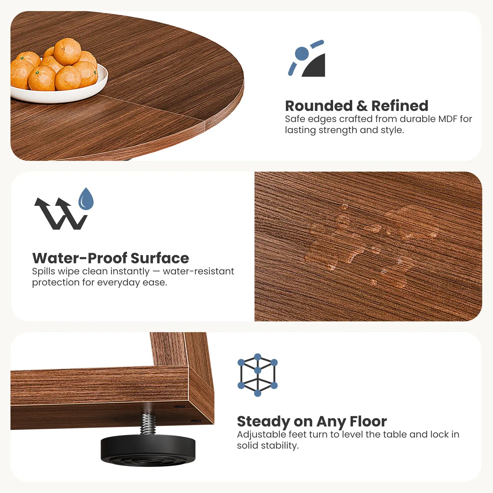 Extendable round Dining Table for 4-6, Modern Kitchen Oval Dinner Table with Storage Shelf, Wood Pedestal Table, Space Saving Modern Style