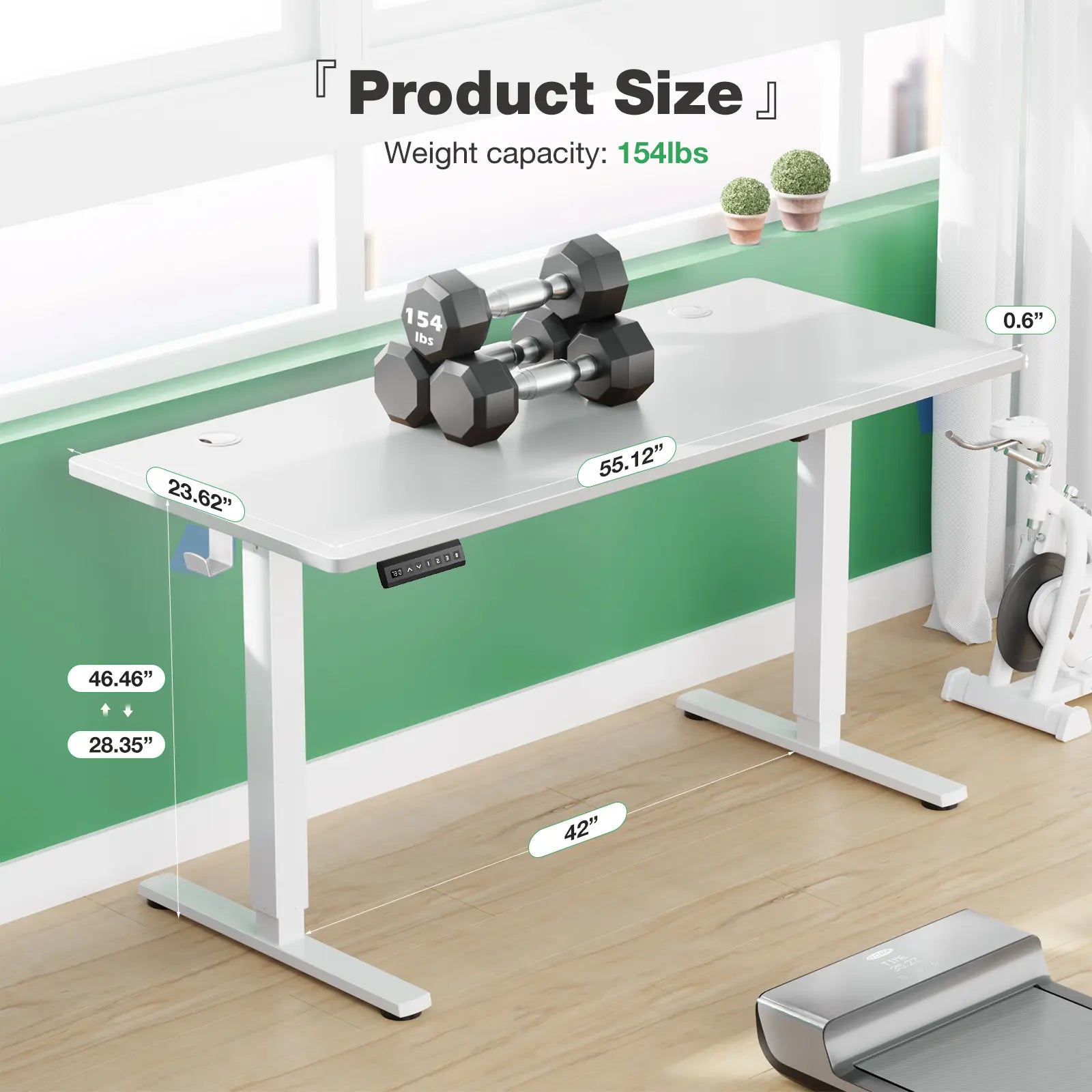 Electric Height Adjustable Standing Desk ,Modern Adjust Table Sit to Stand Desk Computer Ergonomic Computer Workstation Gifts